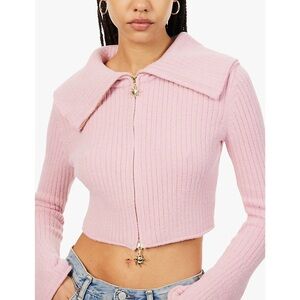 NWOT House of Sunny Double Collar Bell Sleeve Peggy Card - Blush - M (Size 6)